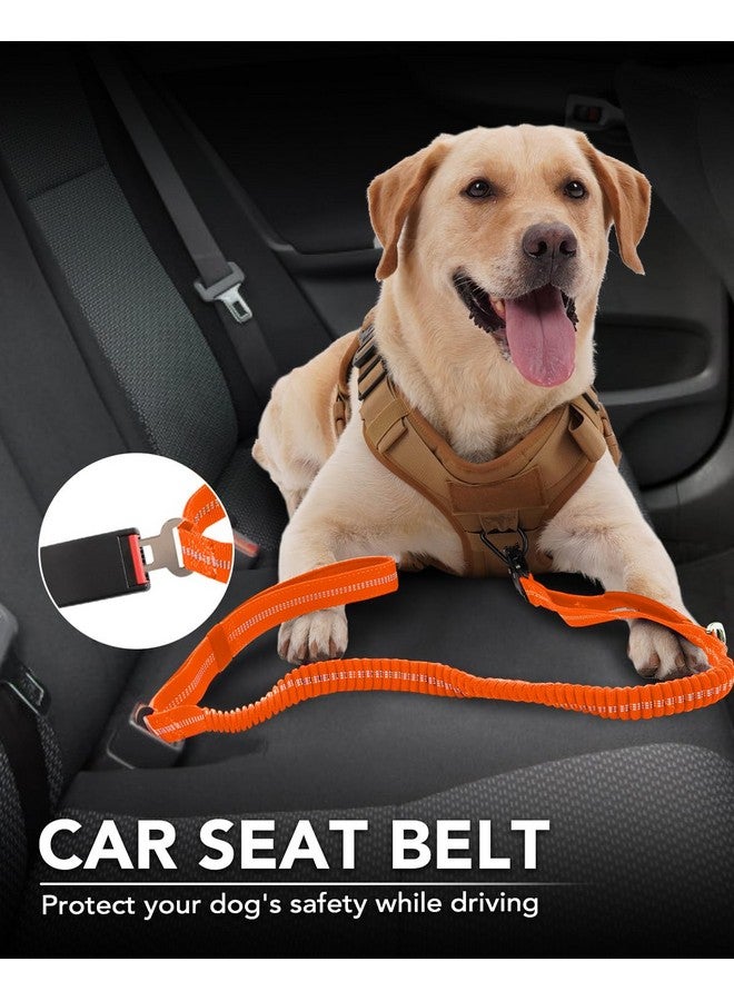 Joytale Joytale Tactical Dog Leash Heavy Duty,4-6FT Shock Absorbing Bungee Dog Leash with 2 Padded Handle,Metal Carabiner Clip,Car Seatbelt,Strong No Pull Dog Leash for Medium Large X-Large Dogs,Orange  - Image 5