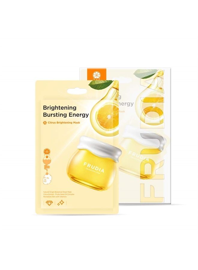 frudia WELCOS Citrus Brightening Mask - Korean Face Mask Skincare | Brightening Face Masks Skincare Sheet Masks for Face Korean Moisturizer | Hydrating Face Mask Sheets (Pack of 10, 0.67 fl oz) - Image 2