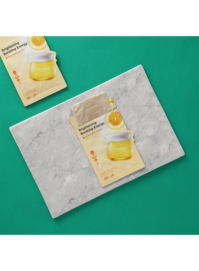 frudia WELCOS Citrus Brightening Mask - Korean Face Mask Skincare | Brightening Face Masks Skincare Sheet Masks for Face Korean Moisturizer | Hydrating Face Mask Sheets (Pack of 10, 0.67 fl oz) - Image 4