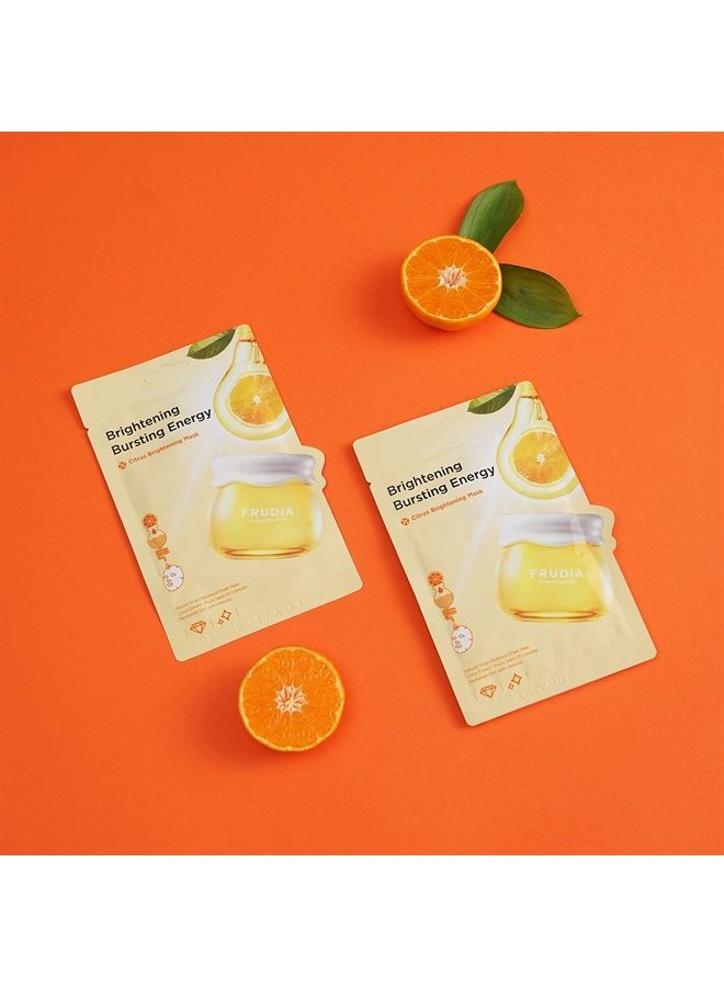 frudia WELCOS Citrus Brightening Mask - Korean Face Mask Skincare | Brightening Face Masks Skincare Sheet Masks for Face Korean Moisturizer | Hydrating Face Mask Sheets (Pack of 10, 0.67 fl oz) - Image 5