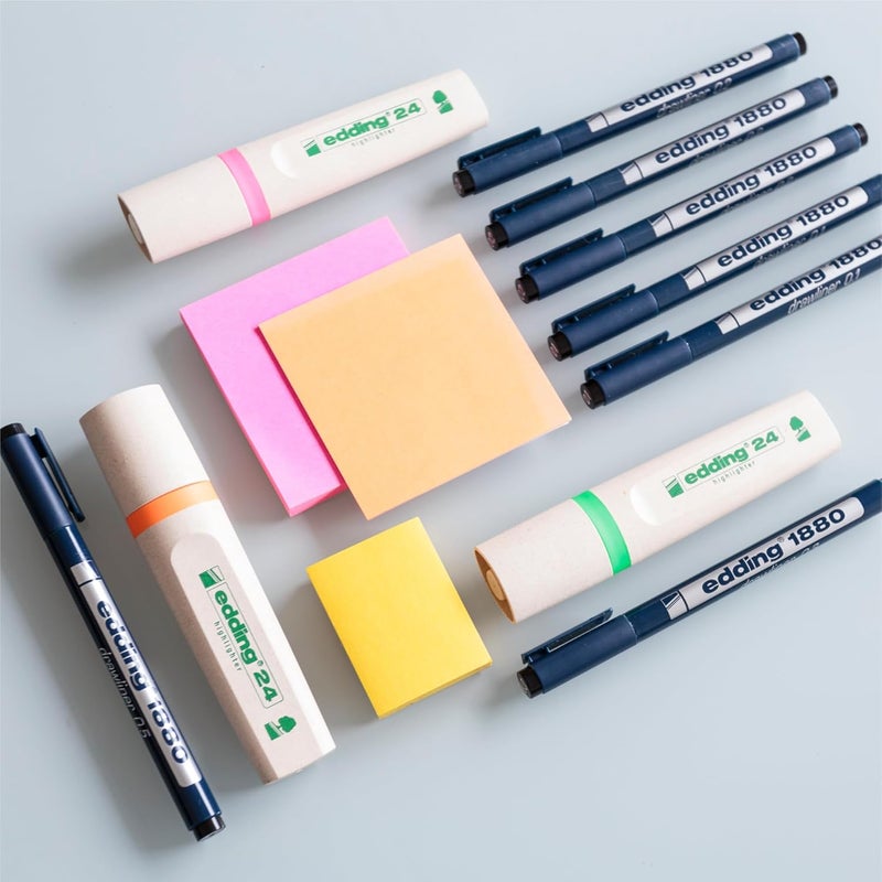 Edding 1880 profipen - black - set of 4 -line width 0.25-0.7 mm-fineliner pen for precise writing, sketching and technical drawing - fine, metal-encased nib - suitable for use with rulers and stencils - Image 5