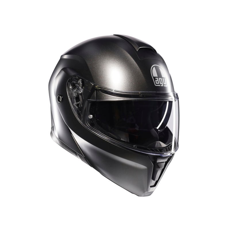 AGV AGV Streetmodular ECE 22-06 Mono, Modular Helmet, Motorcycle Flip-Up Helmet, ECE 22-06 P/J, Approved in Two Configurations, with Sun Visor, Asphalt Matt Grey, L - Image 1
