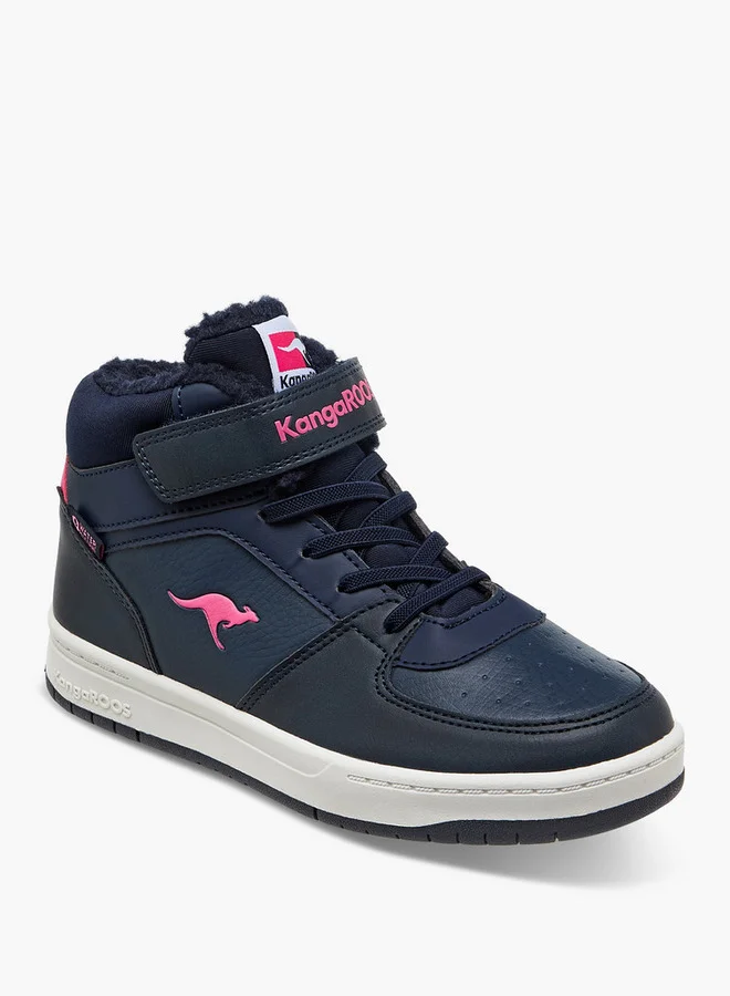 kangaROOS Girls' Panelled High Top Shoes with Hook and Loop Closure
