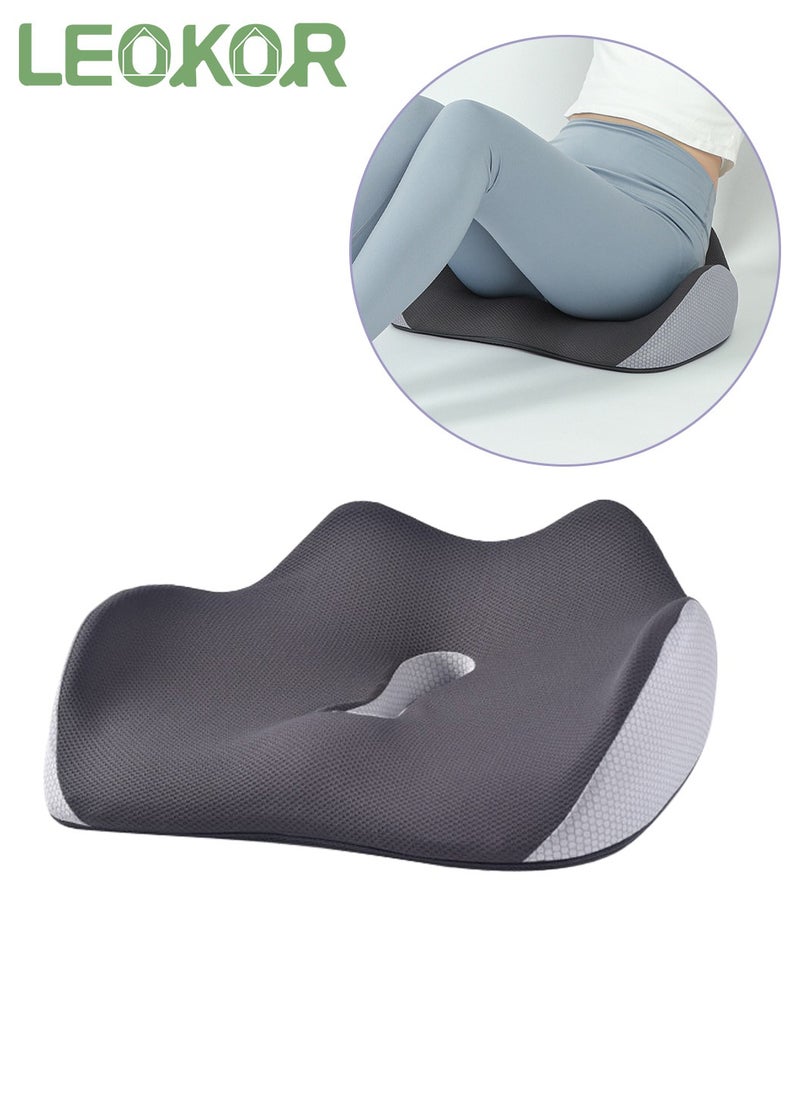 LEOKOR Office Chair Cushion, Memory Foam Seat Cushion for Office Chair Pressure Relief Sciatica and Tailbone Pain Relief for Long Sitting , for Office Chair, Gaming Chair and Car Seat  - Image 1