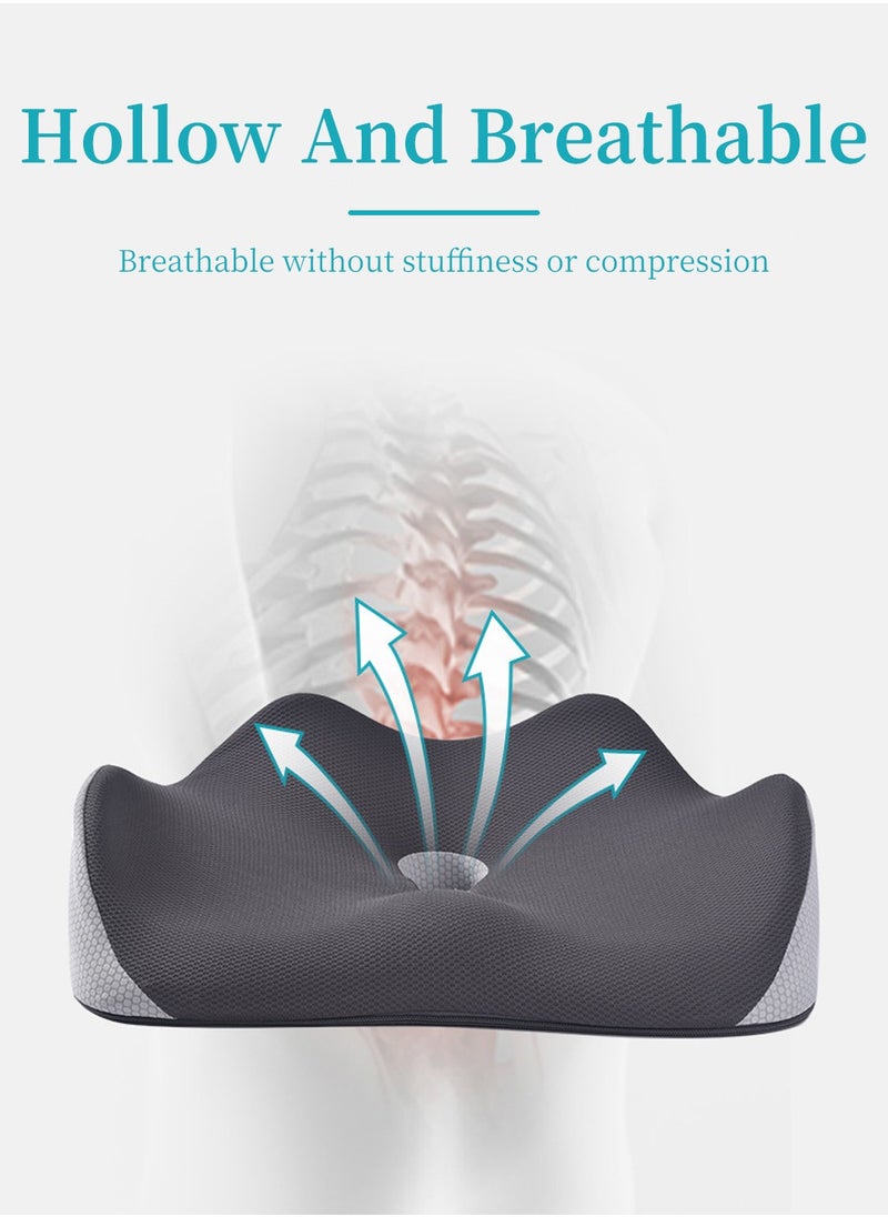 LEOKOR Office Chair Cushion, Memory Foam Seat Cushion for Office Chair Pressure Relief Sciatica and Tailbone Pain Relief for Long Sitting , for Office Chair, Gaming Chair and Car Seat  - Image 3