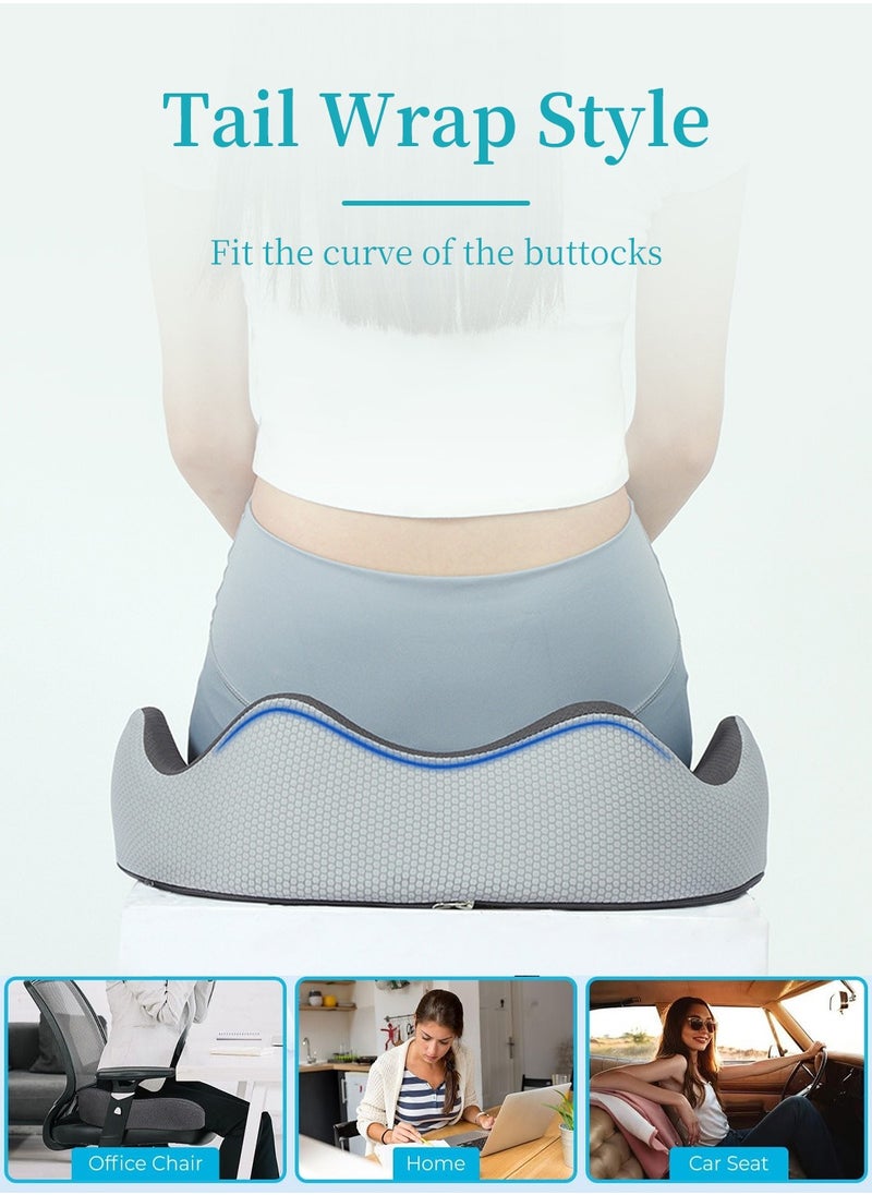 LEOKOR Office Chair Cushion, Memory Foam Seat Cushion for Office Chair Pressure Relief Sciatica and Tailbone Pain Relief for Long Sitting , for Office Chair, Gaming Chair and Car Seat  - Image 5