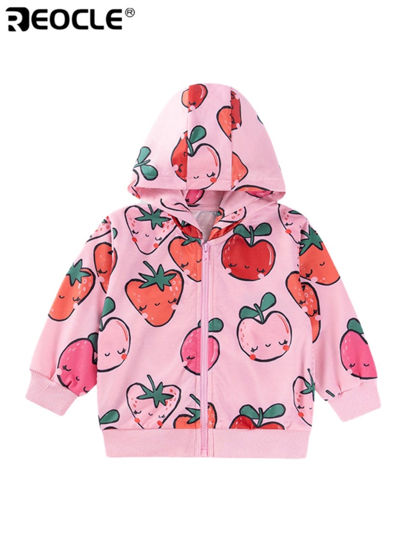 ريوكل هودي كرتوني للأطفال مع سحاب في الأمام وتصميم بأكمام طويلة - سترة للأطفال من صوف ناعم للارتداء في الربيع والخريف - Image 3