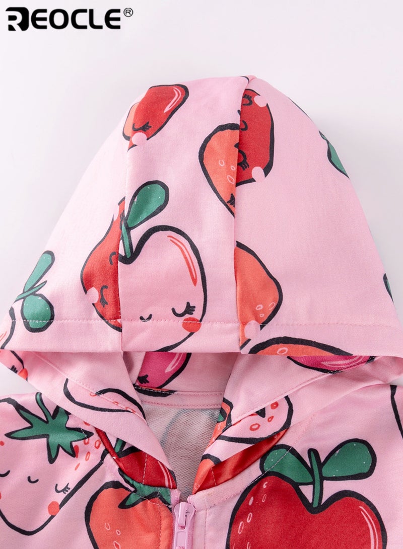 ريوكل هودي كرتوني للأطفال مع سحاب في الأمام وتصميم بأكمام طويلة - سترة للأطفال من صوف ناعم للارتداء في الربيع والخريف - Image 4