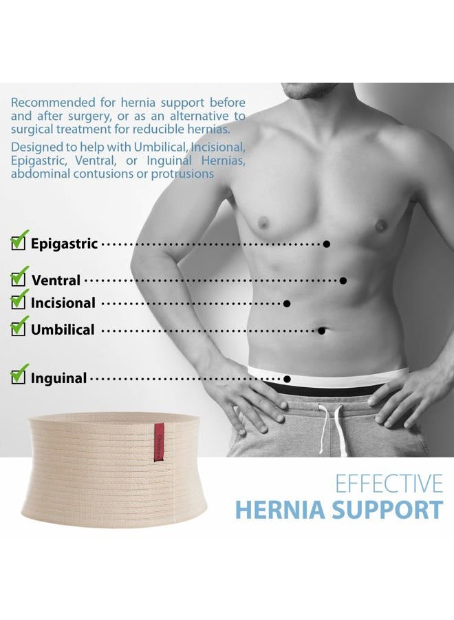 Ortonyx Premium Umbilical Hernia Belt for Men and Women / 6.25" Abdominal Binder With Hernia Support Pad - Navel Ventral Epigastric Incisional and Belly Button Hernias - Beige OX5241-S/M - Image 5