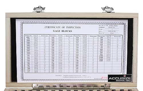 Accusize Industrial Tools 81 Pc Grade AS-1 Steel Gage Block Set, P900-S582 - Image 5