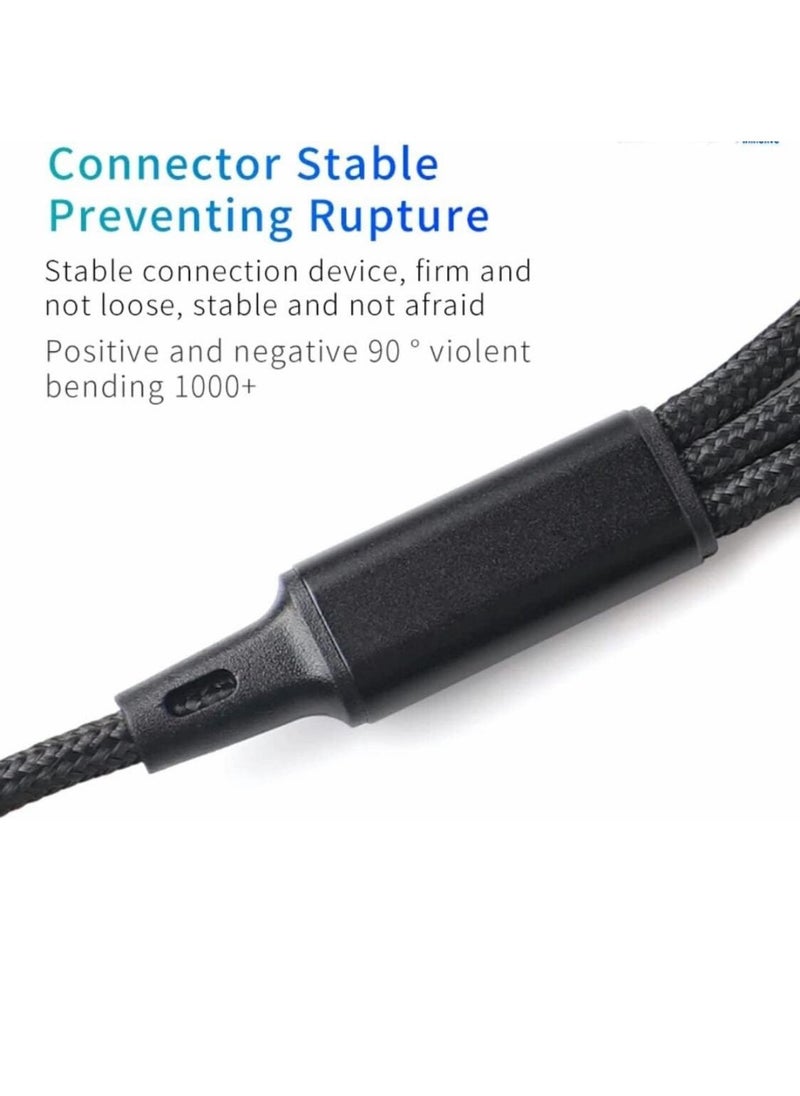 جو-ديز - 3 في 1 USB شحن سريع وكابلات متعددة آيفون أندرويد تايب سي 120 سم أسود - Image 1