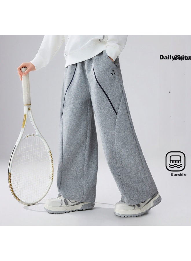 Ask Junior Kids Pants  Spring Boys Loose Wide-leg Elastic Knit Sports Casual Trousers - Image 1