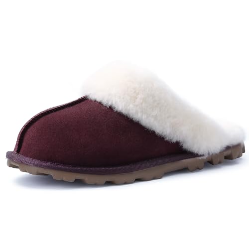 WaySoft Women's Genuine Australian Sheepskin Slippers, 18mm Wool Pile, Memory Foam, Durable Anti-Slip EVA Sole - Image 1