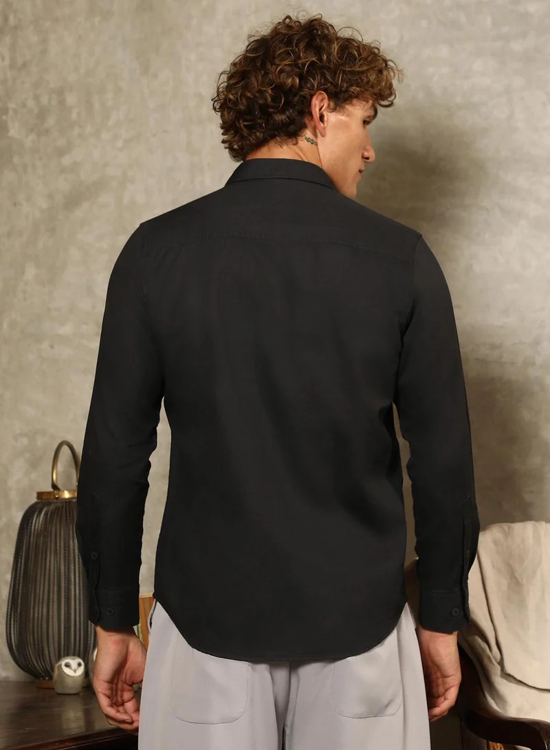 CAHOOT  Men's Onyx Black Button-Down Utility Shirt for Men | Best Price UAE