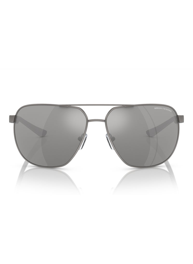 Armani Exchange نظارات شمسية دائرية للرجال - Ax2047S - حجم العدسة: 63 مم - رمادي مطفي - Image 3