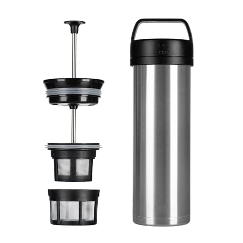 ESPRO P0 Ultralight French Press Coffee Maker for Travel, Vacuum Insulated Stainless Steel, 16 Ounces, Brushed Stainless Steel - Image 1