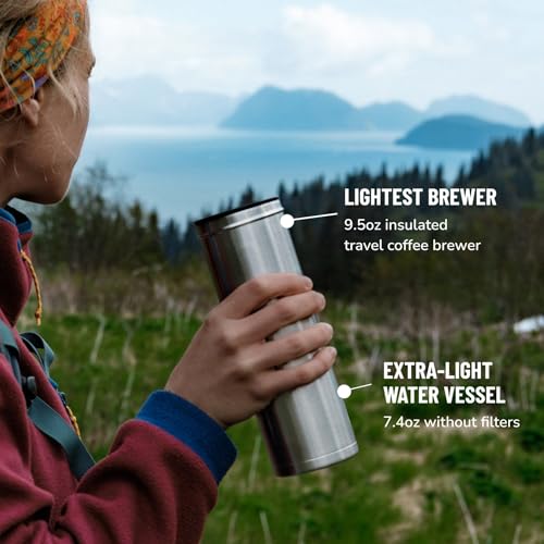 ESPRO P0 Ultralight French Press Coffee Maker for Travel, Vacuum Insulated Stainless Steel, 16 Ounces, Brushed Stainless Steel - Image 5