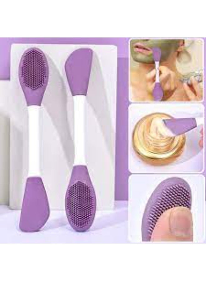 Face Mask Applicator & Face Wash Double Sided Brush Assorted Colours (1PCS) - Image 1