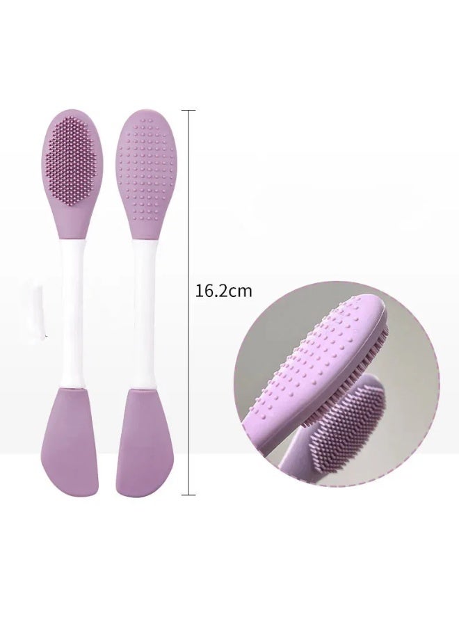 Face Mask Applicator & Face Wash Double Sided Brush Assorted Colours (1PCS) - Image 3