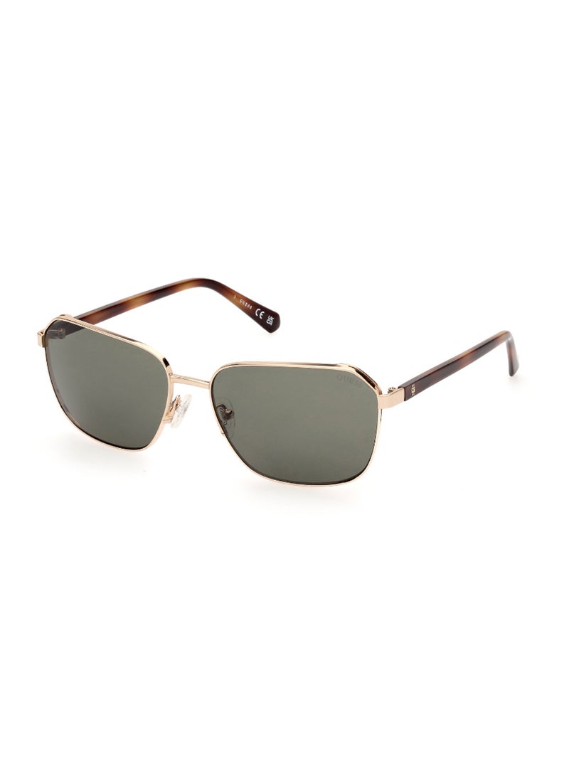 GUESS Men's UV Protection Rectangular Shape Metal Sunglasses GU0011732N59 - Lens Size: 59 Mm - Gold - Image 1