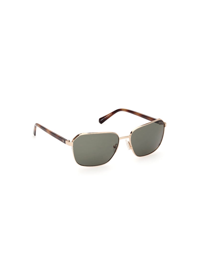 GUESS Men's UV Protection Rectangular Shape Metal Sunglasses GU0011732N59 - Lens Size: 59 Mm - Gold - Image 3