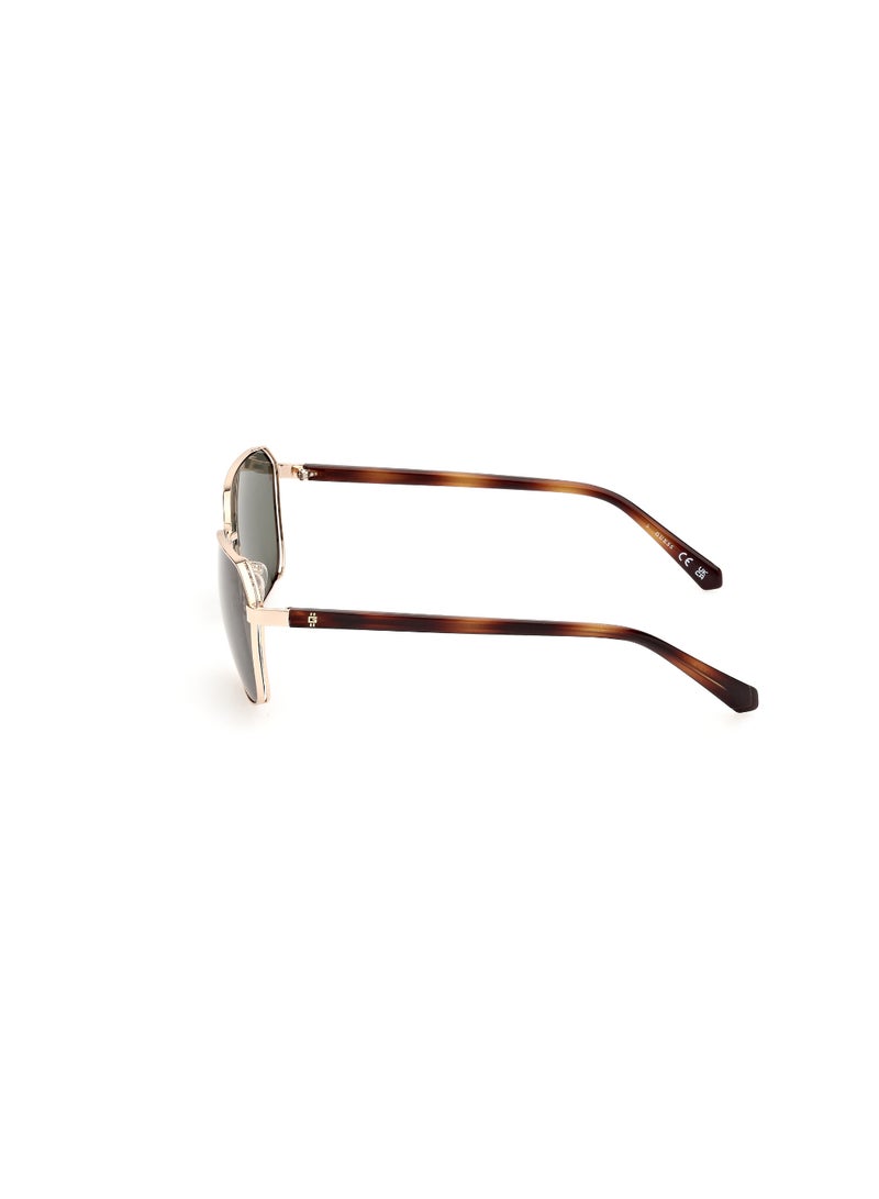 GUESS Men's UV Protection Rectangular Shape Metal Sunglasses GU0011732N59 - Lens Size: 59 Mm - Gold - Image 4