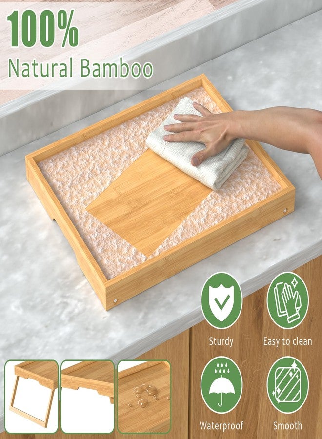 promitop Bamboo Bed Tray Table with Foldable Legs, Breakfast in Bed Tray for Eating, Kitchen Serving Trays, Folding Table for Sofa, Beds, Eating, Working, Used As Laptop Desk Snack Trays, Brown - Image 3