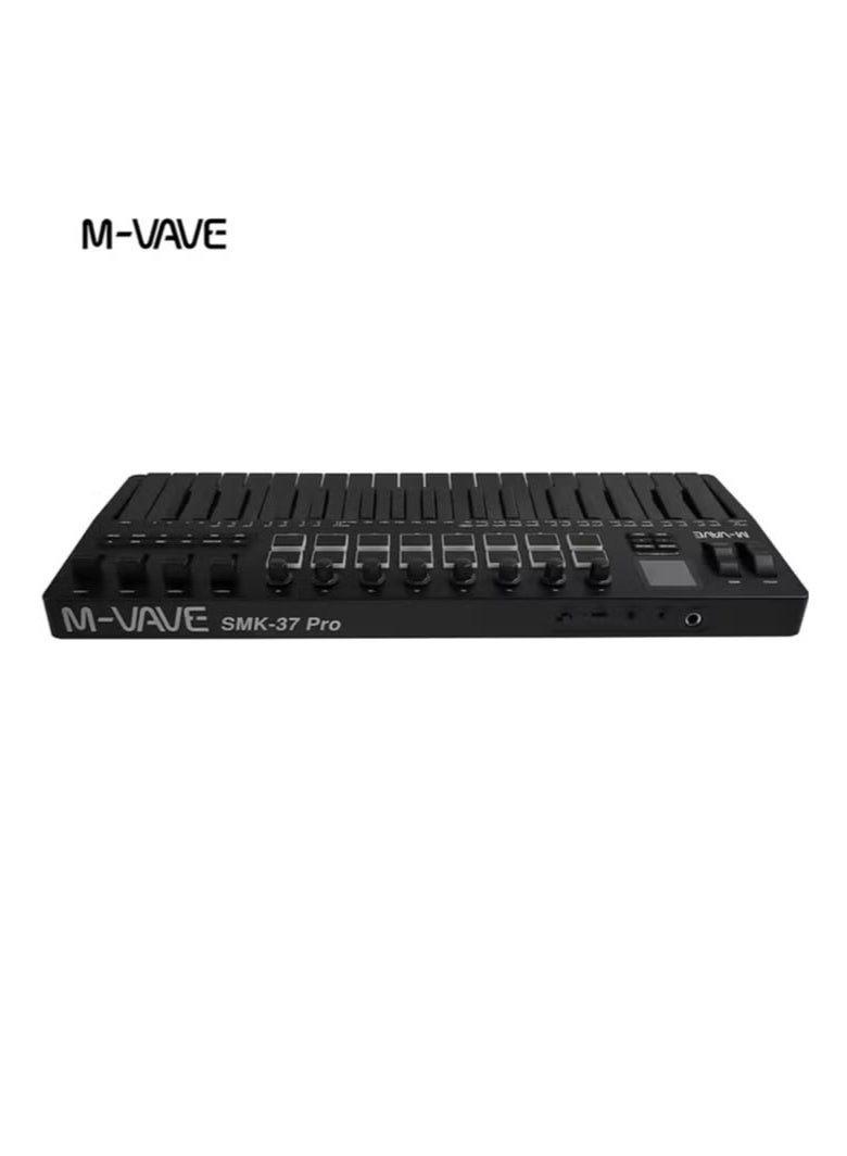 ام- فيفي لوحة مفاتيح MIDI محمولة M-vave SMK-37 PRO مكونة من 37 مفتاحًا و16 لوحة RGB و4 مؤشرات ضوئية و8 أجهزة ترميز مدمجة ومحرك DX-7 FM Synth الأسطوري - Image 3