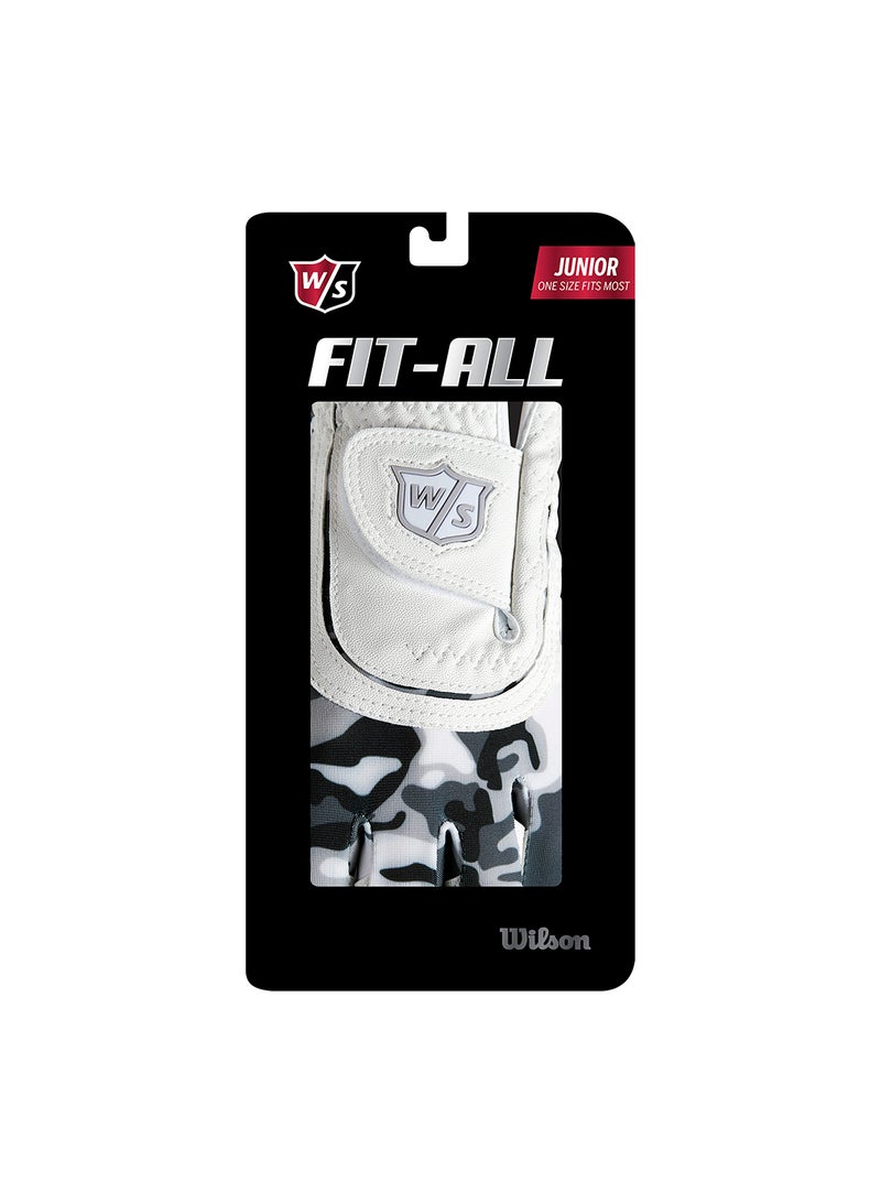 Wilson Feel Plus Kids' White/ Black Golf Glove, Left Hand - Image 3