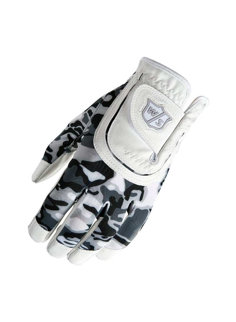Wilson Feel Plus Kids' White/ Black Golf Glove, Left Hand - Image 1