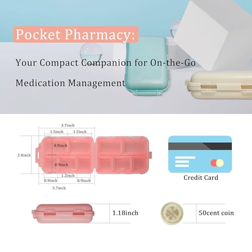 YIXIAN Pill Organizer with Medicine Labels 161 Labels Travel Daily Pill Container Mini Medication Organizer Storage Pill Organizer Travel Essentials Pill Case 7 Day (Pink, 1 Pack) - Image 3