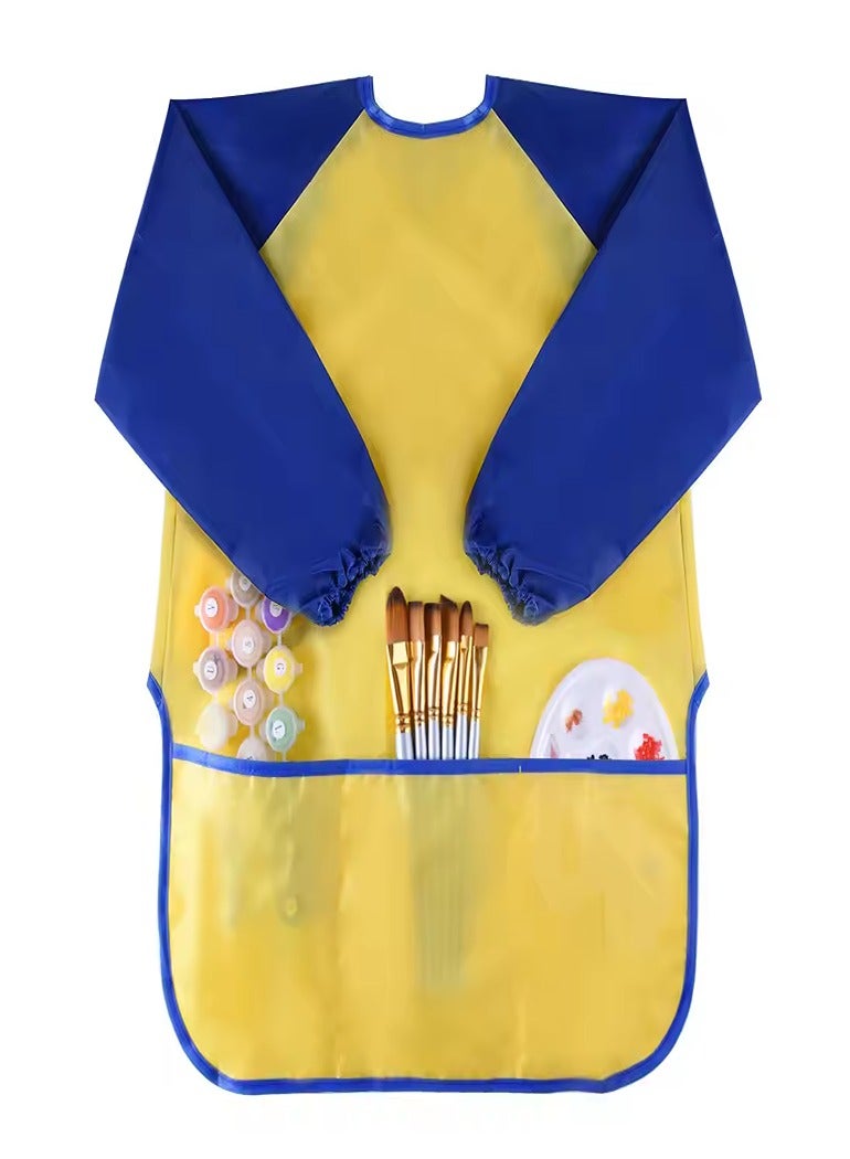 Keep Smiling Smart Kids Painting Apron, Craft Apron, 2-8 Years, Waterproof Kids Aprons for Painting Long Sleeves, Color: Yellow - Image 5