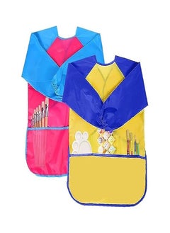 Keep Smiling Smart Kids Painting Apron, Craft Apron, 2-8 Years, Waterproof Kids Aprons for Painting Long Sleeves, Color: Yellow  - Image 1