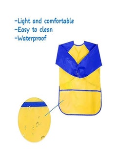 Keep Smiling Smart Kids Painting Apron, Craft Apron, 2-8 Years, Waterproof Kids Aprons for Painting Long Sleeves, Color: Yellow  - Image 3
