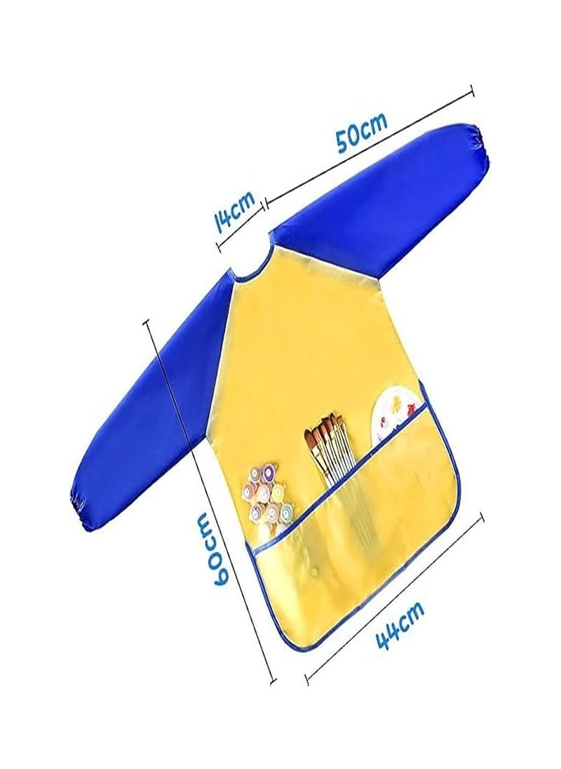 Keep Smiling Smart Kids Painting Apron, Craft Apron, 2-8 Years, Waterproof Kids Aprons for Painting Long Sleeves, Color: Yellow  - Image 4