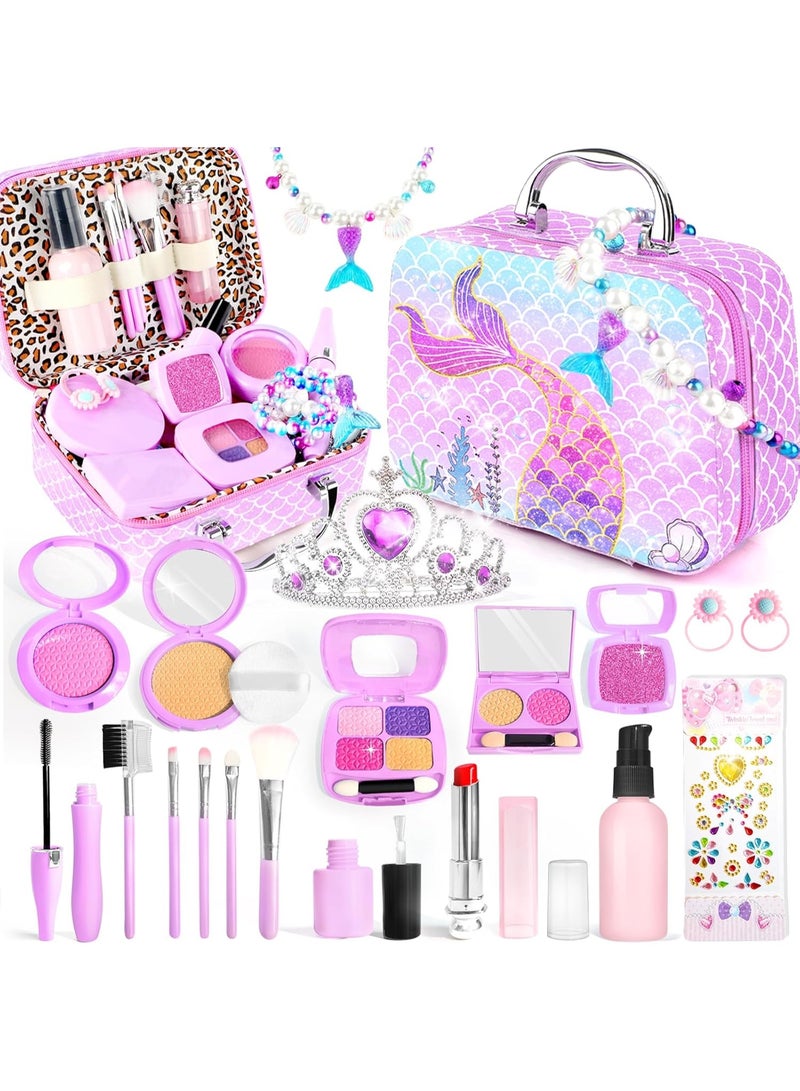 LBMT Pretend Play Makeup Kit for Toddlers Toys,Safe Washable & Non-Toxic Kit Toys for Girls with Beauty Mermaid Box,Toy Mermaid Makeup for Kids, Birthday/Party Gifts Toys for 3 4 5 6 7+ Year Old Girls - Image 1