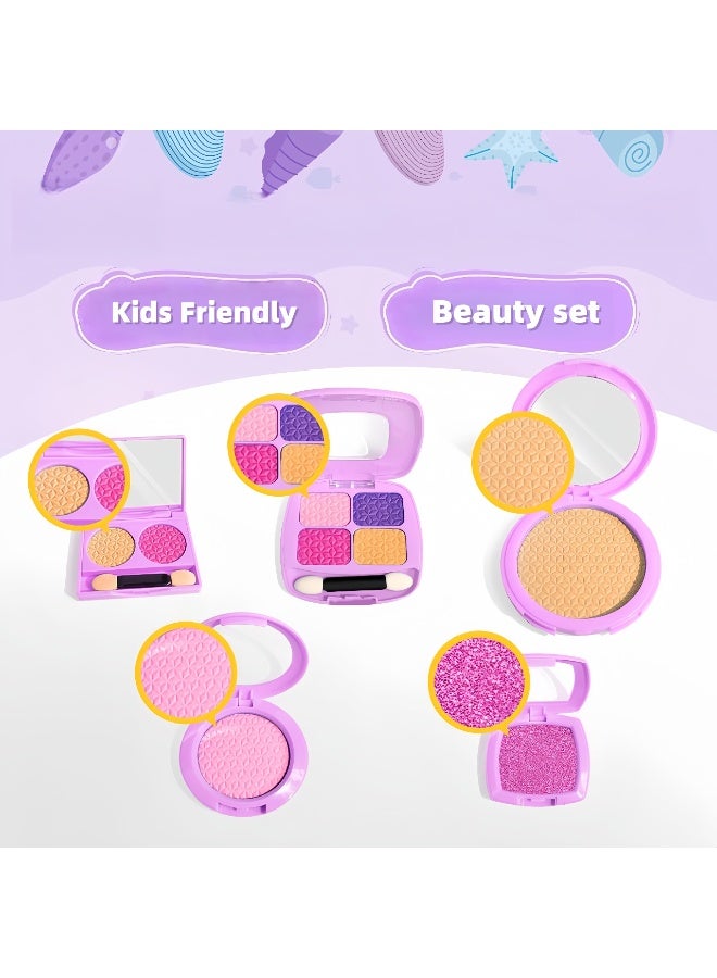 LBMT Pretend Play Makeup Kit for Toddlers Toys,Safe Washable & Non-Toxic Kit Toys for Girls with Beauty Mermaid Box,Toy Mermaid Makeup for Kids, Birthday/Party Gifts Toys for 3 4 5 6 7+ Year Old Girls - Image 5