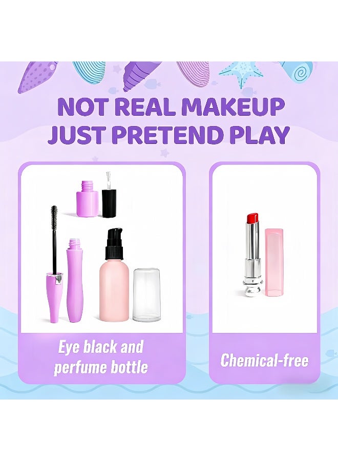 LBMT Pretend Play Makeup Kit for Toddlers Toys,Safe Washable & Non-Toxic Kit Toys for Girls with Beauty Mermaid Box,Toy Mermaid Makeup for Kids, Birthday/Party Gifts Toys for 3 4 5 6 7+ Year Old Girls - Image 4