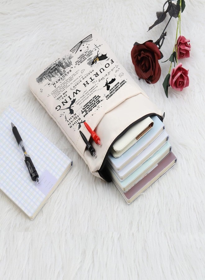 BLUPARK Book Cover - Dragon Rider Book Sleeve - Off White - Zipper - Cotton - 9x11.5 inches - Fantasy Bookish Gift Sleeve - Image 5