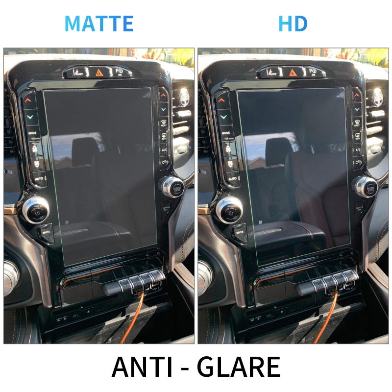Carwiner Compatible with Dodge Ram Matte Screen Protector 12 Inch 2019-2025 1500 2500 3500 Anti Glare Fingerprint Navigation Protection Tempered Glass Accessories (matte) - Image 4