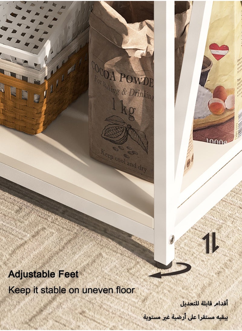 AnneFish - 100*35*90cm Console Table with Power Outlet Adjustable Sofa Table with  Storage Shelf and Entryway Table for Couch Hallway Entrance Living Room - Image 1