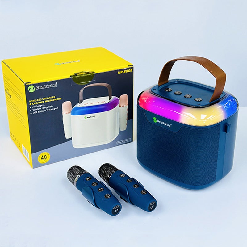 ميكروفون مكبر صوت بلوتوث كاريوكي شامل للعائلة KTV لاسلكي محمول صوت كاريوكي ملون جديد - Image 1