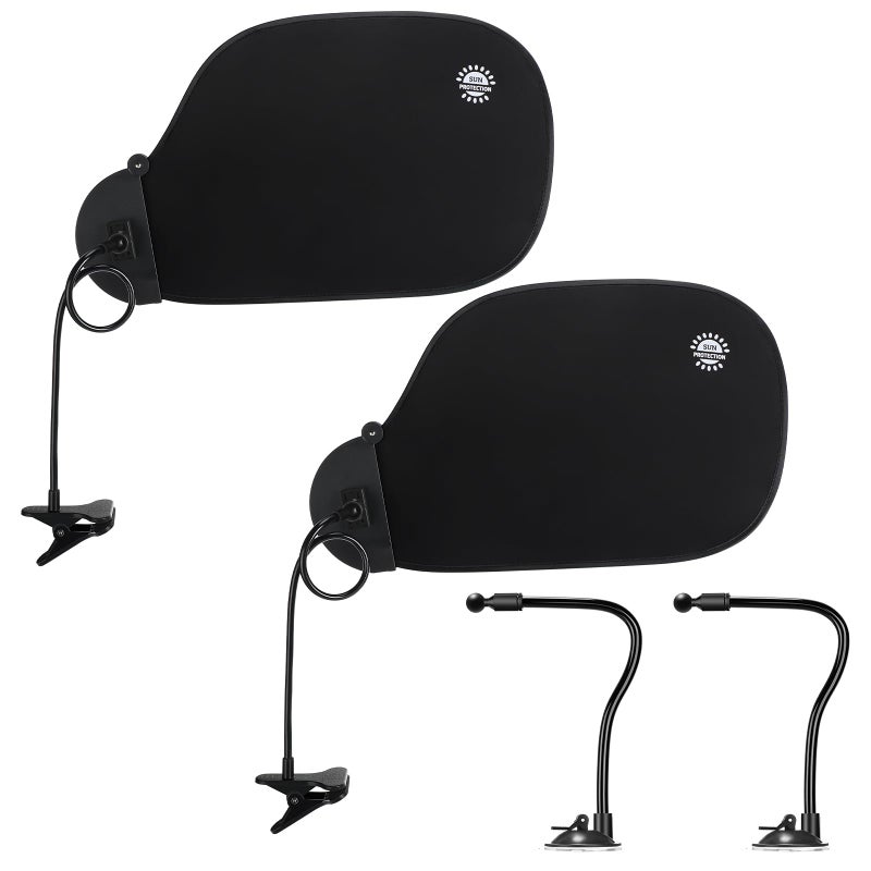 Yaomiao 2 Pcs Adjustable Office Desk Shade and Cubicle Shade Office Plastic Privacy Desk Accessories for Block Light Privacy Glare Reduction and Improve Comfort Essential Product Black - Image 2