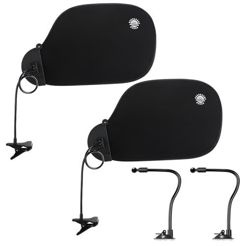 Yaomiao 2 Pcs Adjustable Office Desk Shade and Cubicle Shade Office Plastic Privacy Desk Accessories for Block Light Privacy Glare Reduction and Improve Comfort Essential Product Black - Image 1