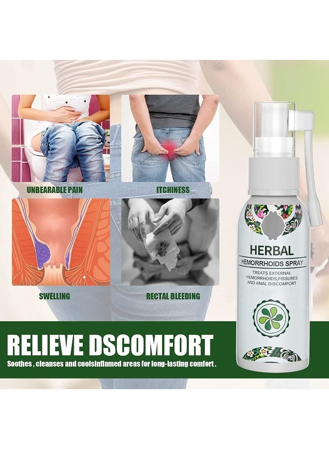 QUAEDING Hemocare Herbal Hemorrhoids Spray, Natural Herbal Hemorrhoids Spray, Hemorrhoids Treatment Removal Spray for Soothing External Hemorrhoids Calms (2PCS) - Image 2