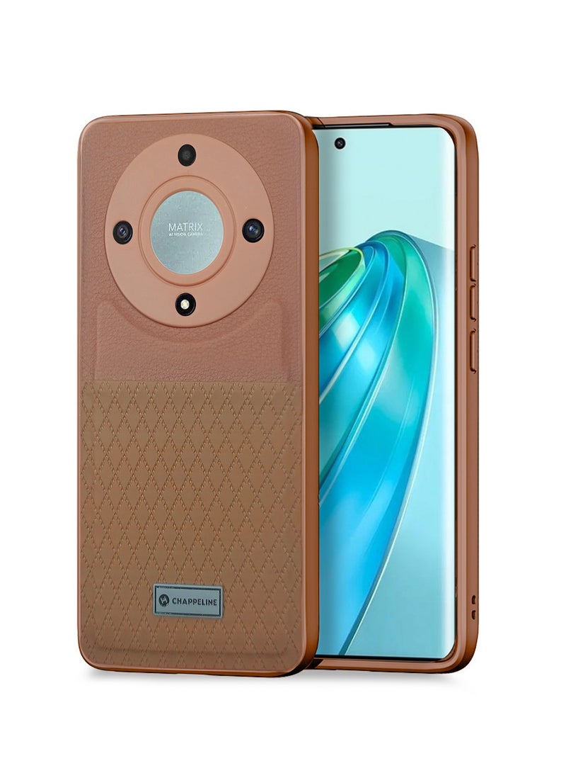 CHAPPELINE Liquid Silicone With Raised Camera Lips Card Holder Case Cover For Honor X9a 5G 2023 Brown  - Image 1
