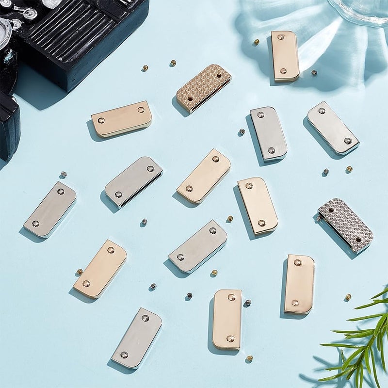 كلاراكو مجموعة من 20 طرفًا معدنيًا لنهايات الأحزمة من كلاركو، أطراف حزام بلونين، غطاء طرف حزام من سبائك معدنية مع براغي وطرف سحاب للخياطة اليدوية، صناعة يدوية، إصلاح حزام المحفظة، نهاية الحزام، عرض 1.26 بوصة - Image 4