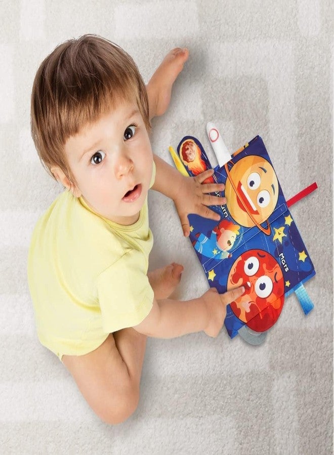 KolorFish Soft Cloth Baby Books | 0-6 Months High Contrast Sensory Baby Toy | 6-12 Months Touch Feel Teething | Travel Essentials Tummy Time for Newborn 1-3 Years Old Early Educational (Space Travel) - Image 5