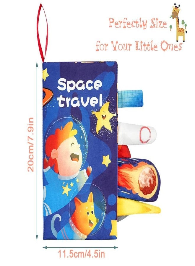 KolorFish Soft Cloth Baby Books | 0-6 Months High Contrast Sensory Baby Toy | 6-12 Months Touch Feel Teething | Travel Essentials Tummy Time for Newborn 1-3 Years Old Early Educational (Space Travel) - Image 2