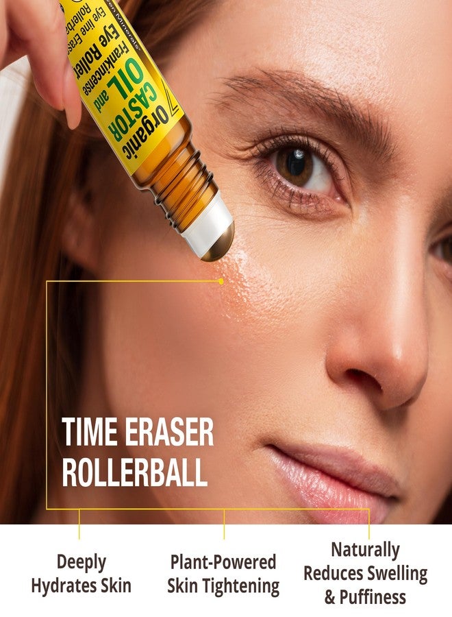 Seven Minerals Organic Castor Oil Roll On Eye Roller for Under Eye Bags, Dark Circles & Wrinkles - Organic Blend of Castor Oil And Frankincense - Brightens, and Revitalizes Skin & Face - 0.33 fl oz - Image 5